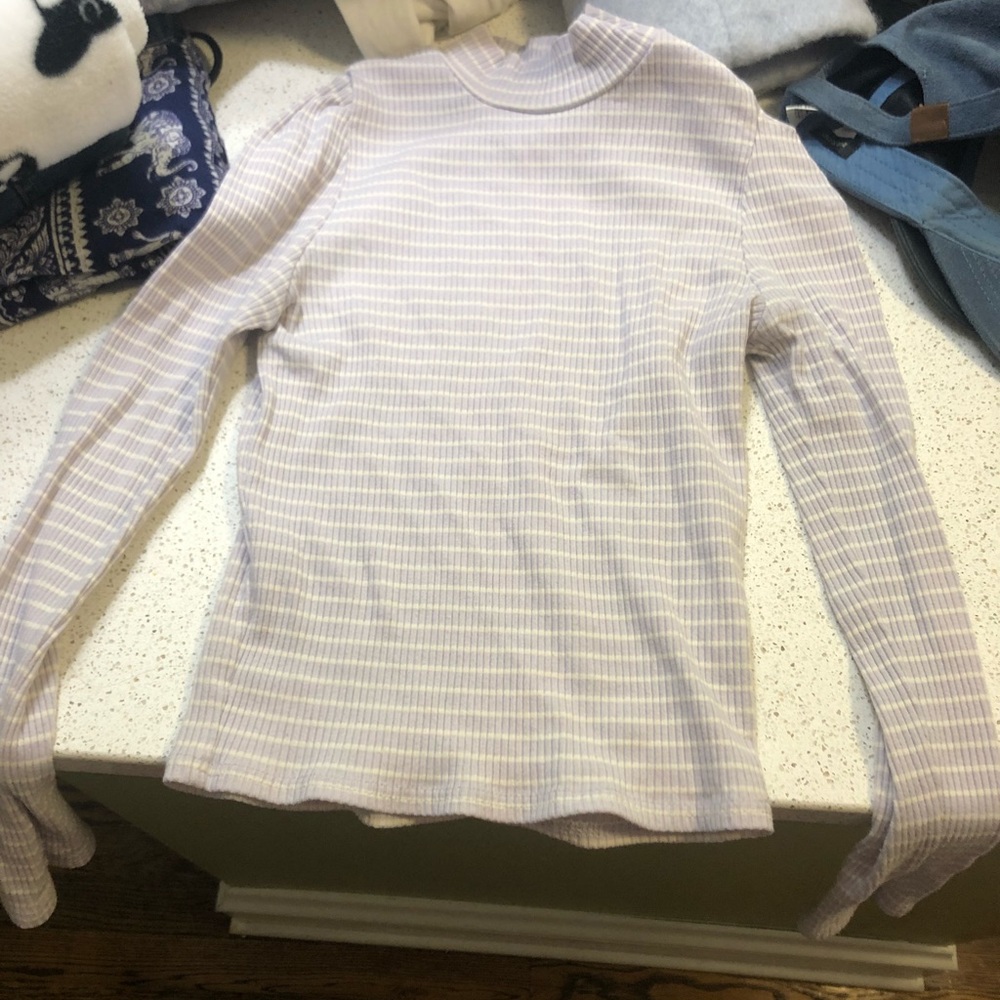 Shirt stripe top lavender